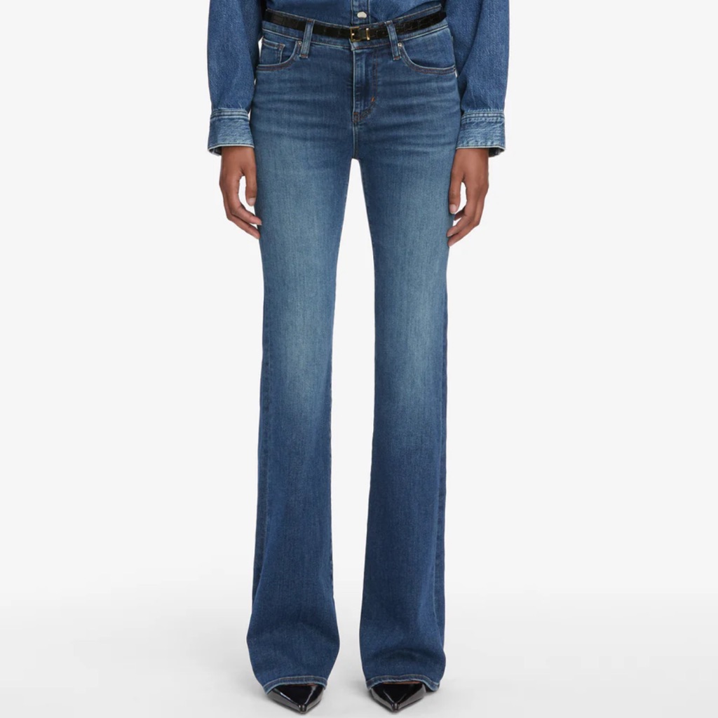 Frame Flare High Rise Blue Jeans